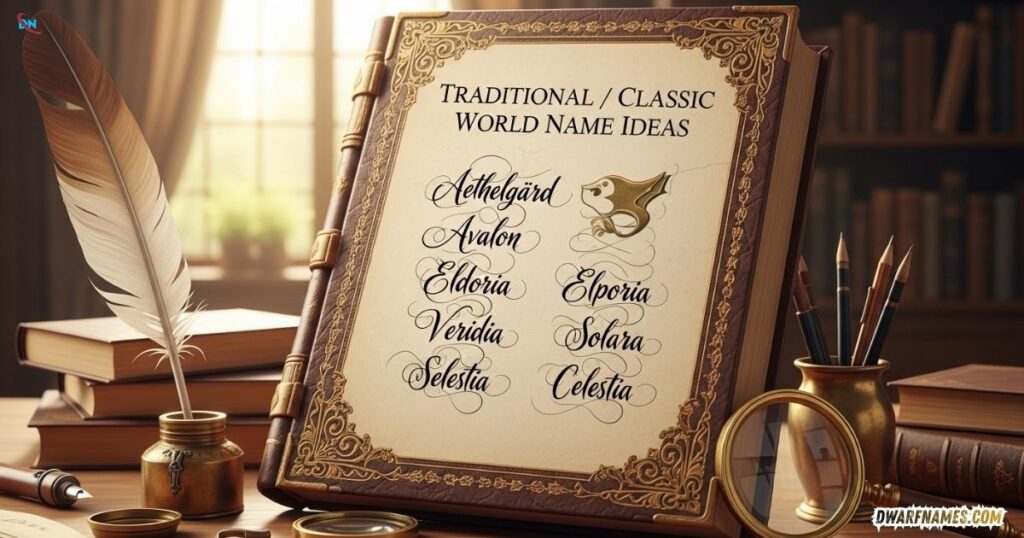 Traditional  Classic World Name Ideas