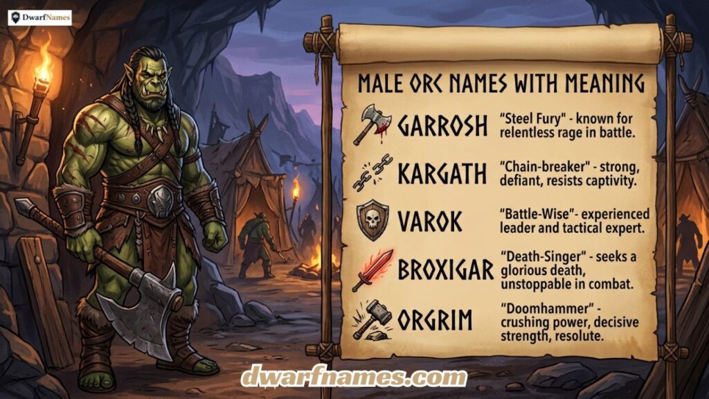 Male Orc Names with Meaning