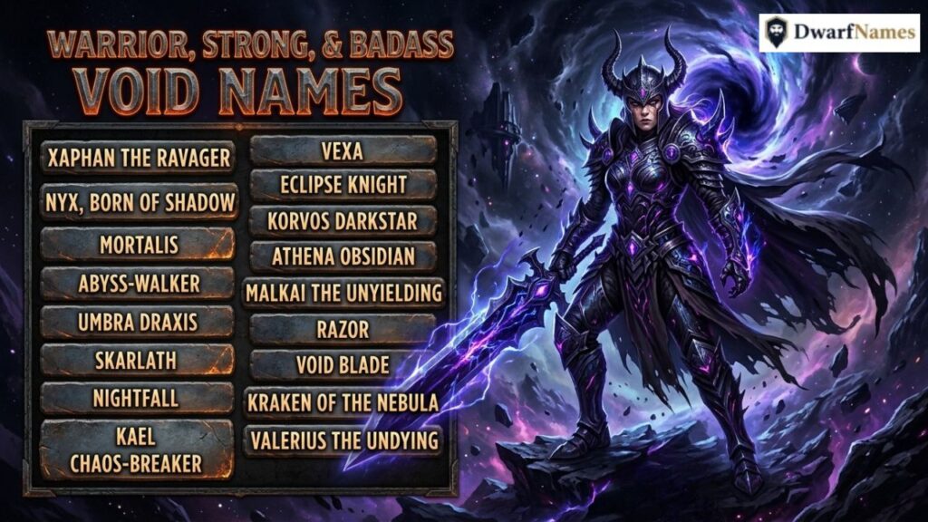 Warrior, Strong, and Badass Void Names