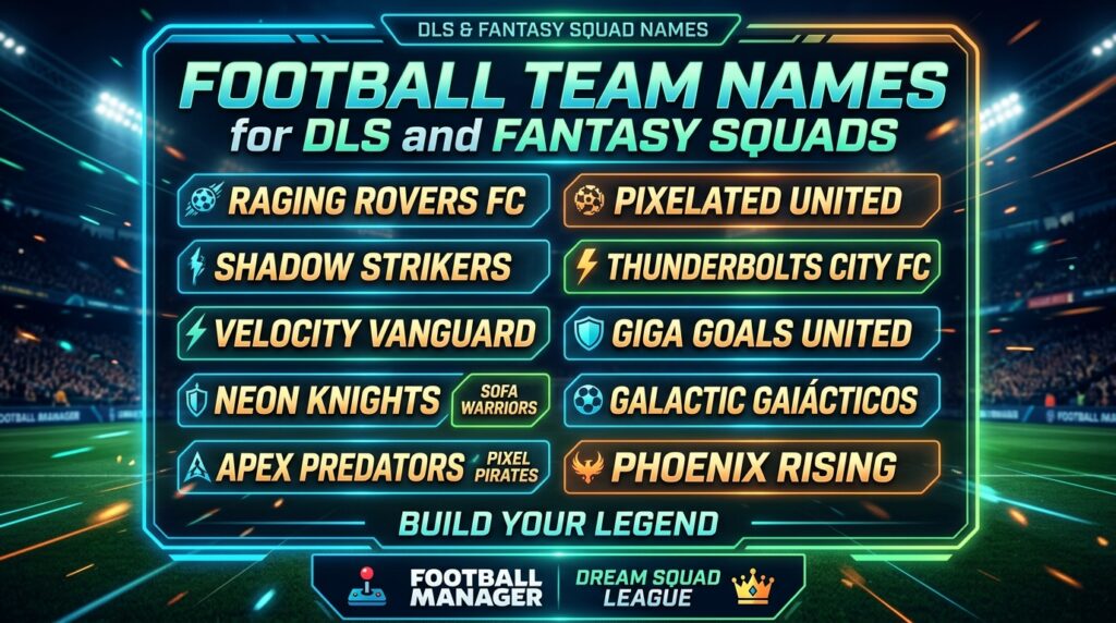 Football Team Names for DLS and Fantasy Squads