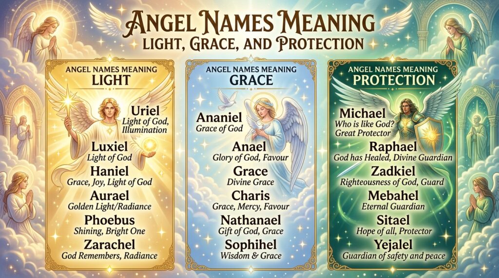Angel Names Meaning Light, Grace, and Protection